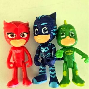 Just Play/Frog Box: PJ Masks Figures Cat Boy, Gekko, & Owlette 3" Used